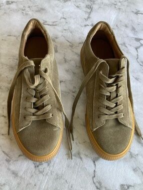 Vince Men's Suede Casual brown Sneakers with Gum Sole